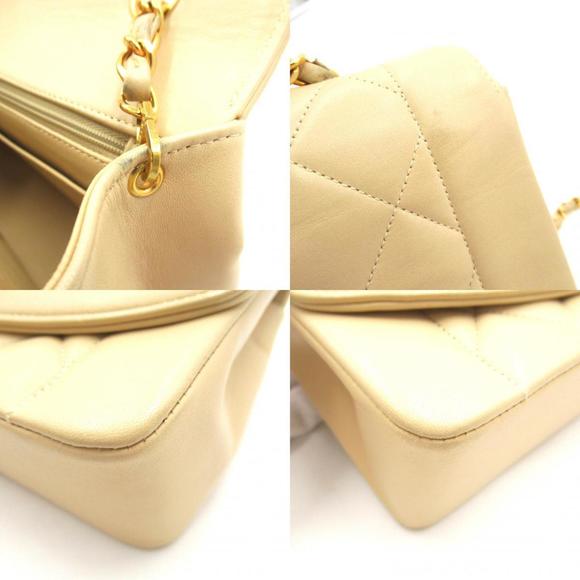 CHANEL Matelasse Diana Chain Shoulder Bag, Lambskin (Sheepskin), Women's, Beige - Picture 11 of 11